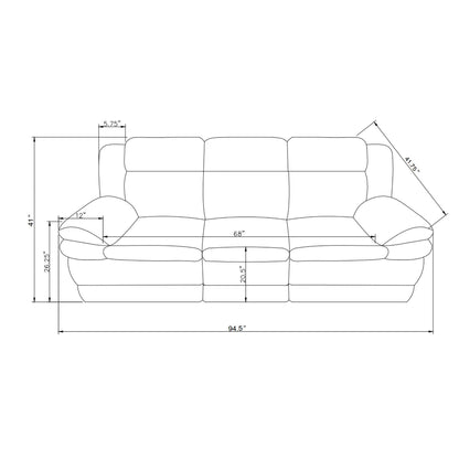 Winston - Power Reclining Sofa With LED Lighting, Hidden Drawer, And Drop Down Table - Black