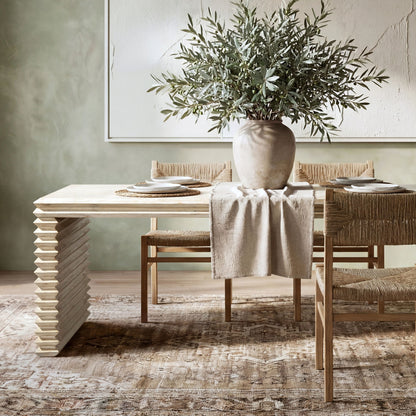 Veda - Geometric Waterfall Dining Table - White