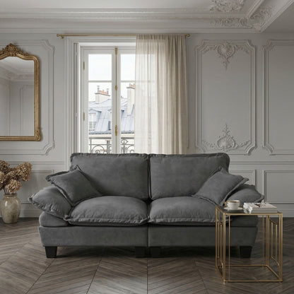 2 Seater Modular Loveseat With Curved Armrests