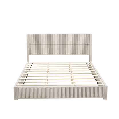 Platform Bed Frame With Headboard, Floor Standing Design
