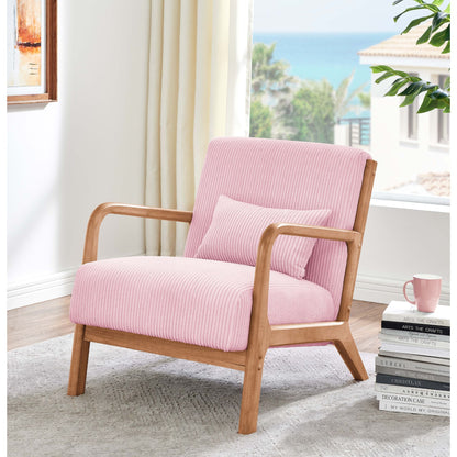 Upholstered Armchair With Back Support Pillow