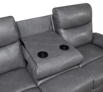 U185 - Motion Sofa With Drop Down Table - Gray