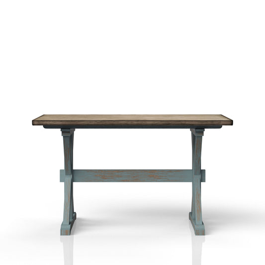 X Based Counter Height Dining Table - Aqua Blue