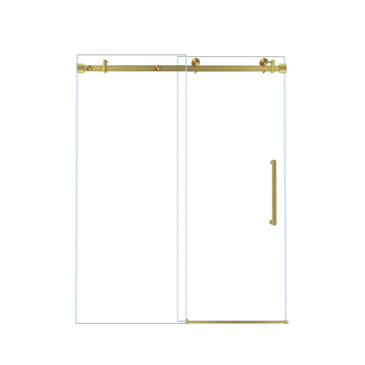 Frameless Single Sliding Shower Door With Handle And Square Tube Track