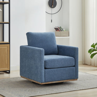 Square Upholstered Swivel Accent Chair