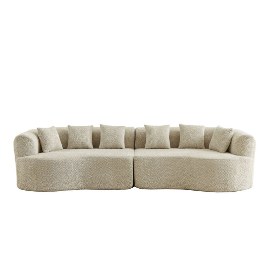 Curved Sectional Sofa With 6 Pillows