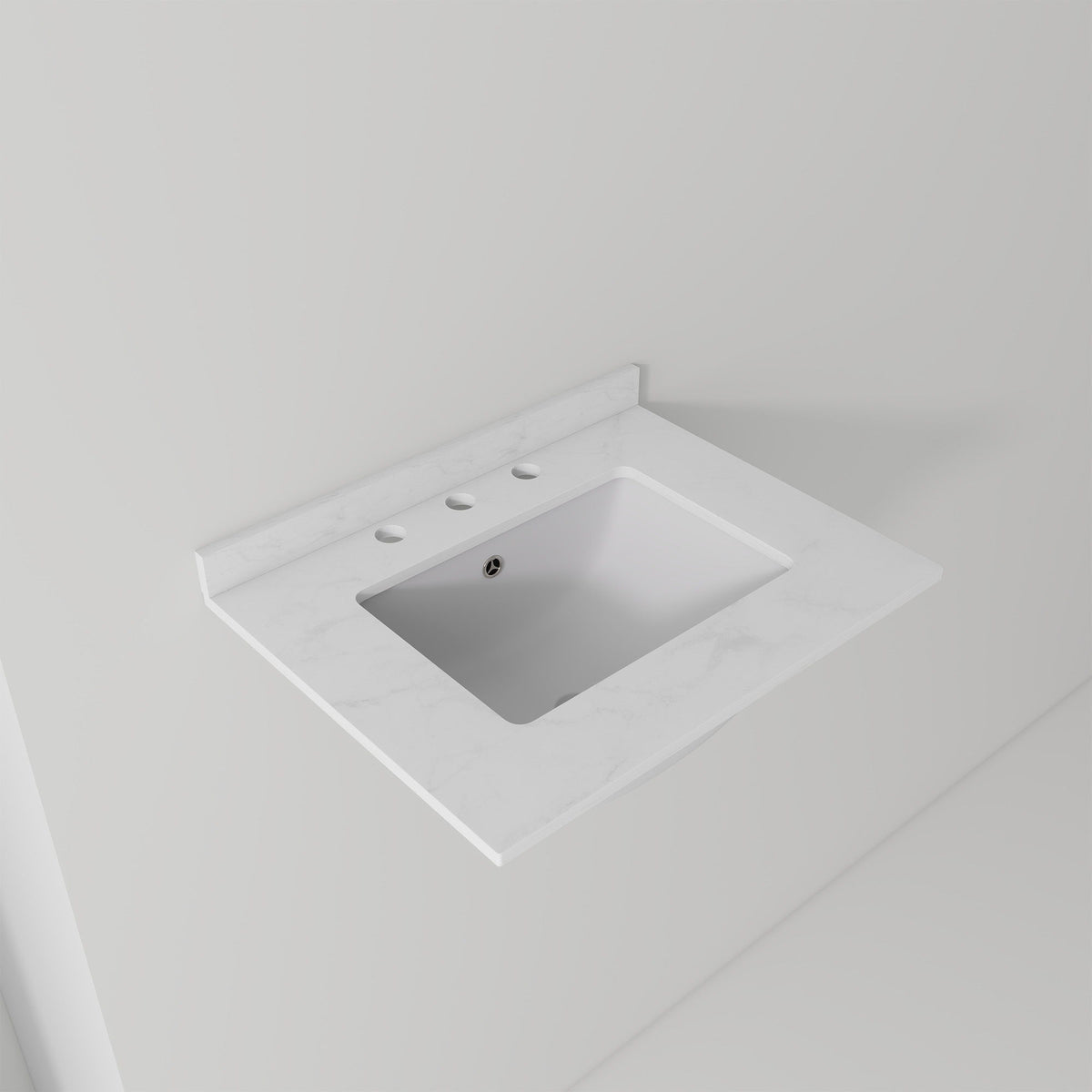 Basin Sink, 0.6" Ultra Thin Profile, Triple Faucet Holes, Sink Only