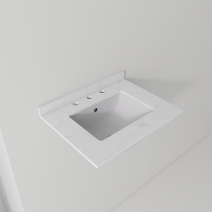 Basin Sink, 0.6" Ultra Thin Profile, Triple Faucet Holes, Sink Only