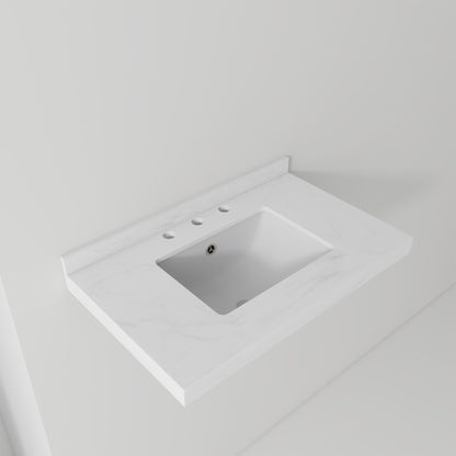 Basin Sink, 0.6" Ultra Thin Profile, Triple Faucet Holes, Sink Only
