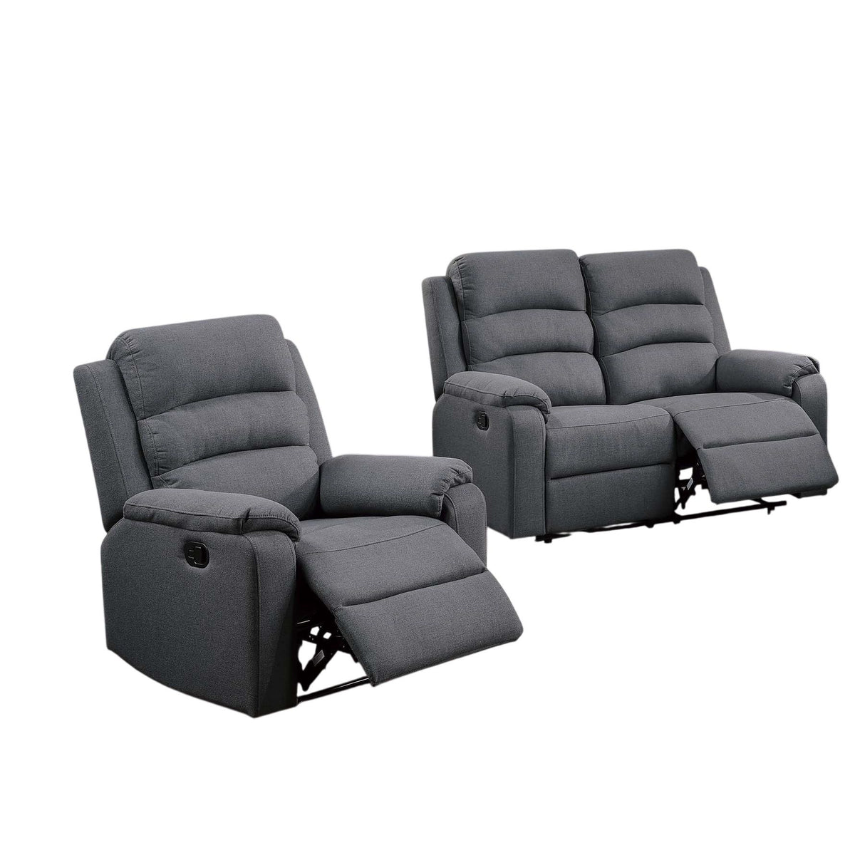 2 Piece Living Room Set With Manual Reclining Loveseat And Recliner