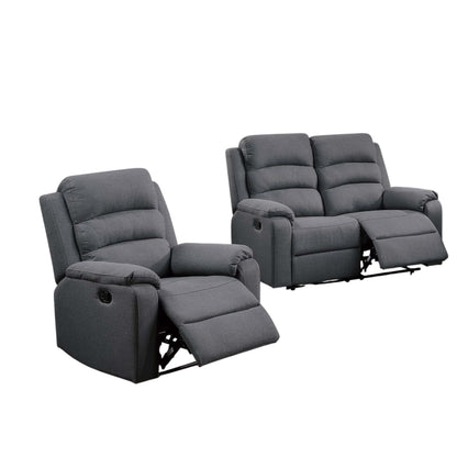 2 Piece Living Room Set With Manual Reclining Loveseat And Recliner