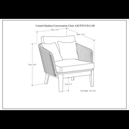 Carmel - Outdoor Conversation Chair - Gray