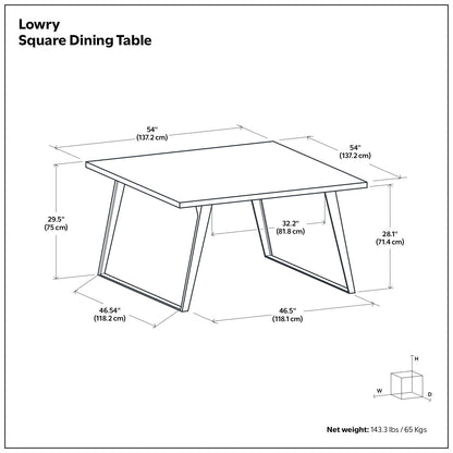 Lowry - Handcrafted Square Dining Table