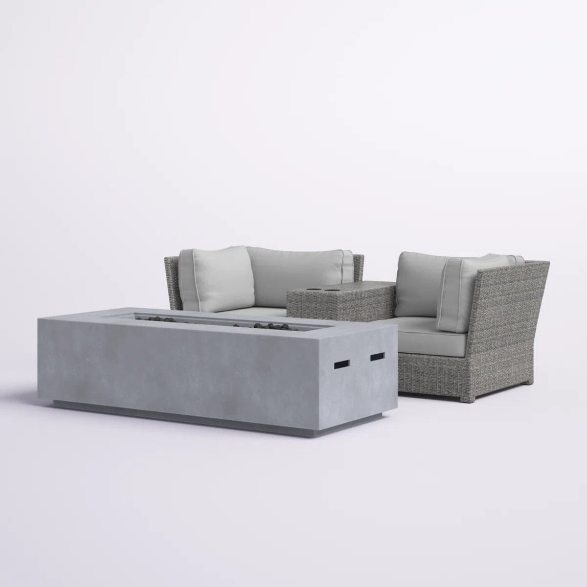Outdoor Elegance Conversation Set With Fire Pit