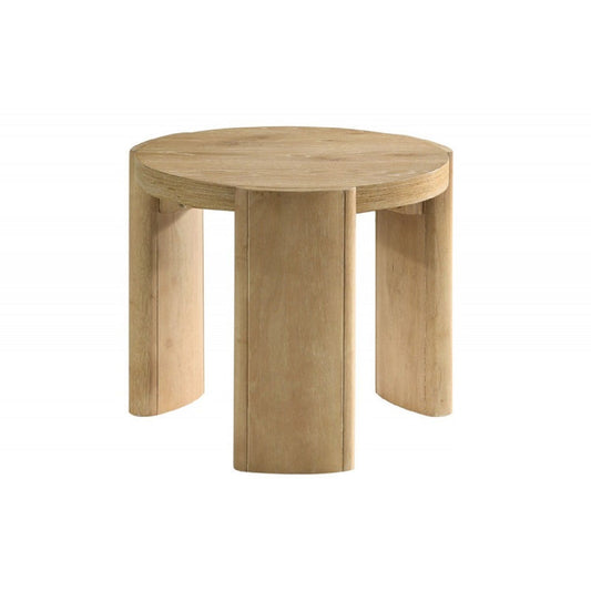 21" Kepler Drift Round End Table, Living Room 1 Piece Sofa Side Table With Curved Legs - Driftwood