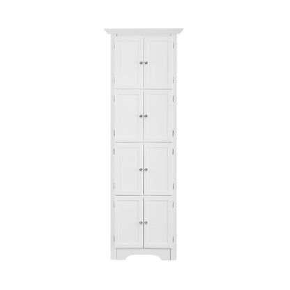 Tall Storage Cabinet With Doors And 4 Shelves For Living Room, Kitchen, Office, Bedroom, Bathroom, Modern