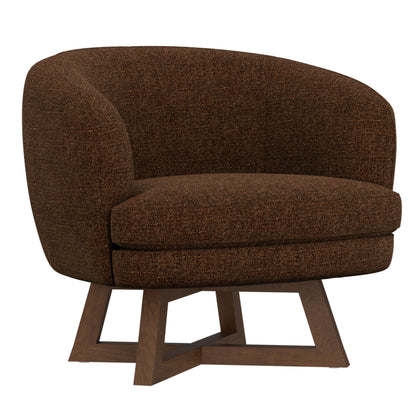 Swivel Accent Chair With Sculptural Base - Red