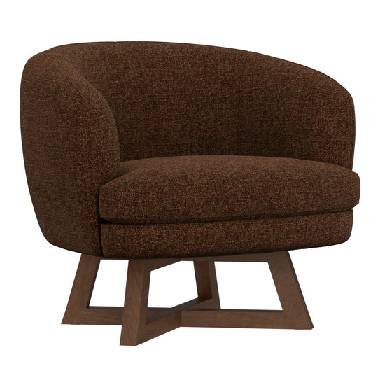Swivel Accent Chair With Sculptural Base - Red