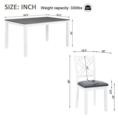 Kitchen Dining Set, Rectangular Dining Table & Upholstered Chairs