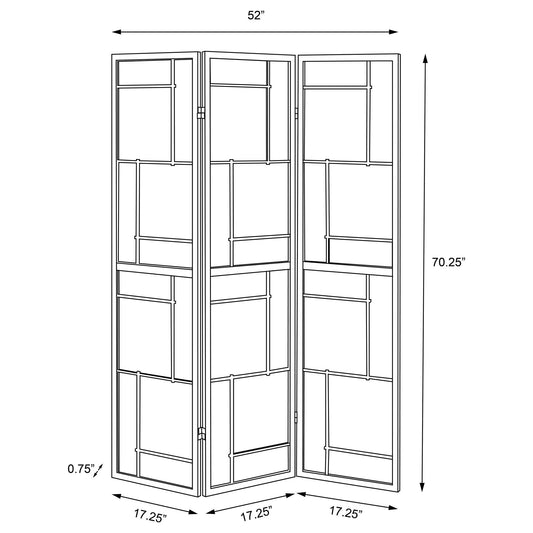 Reese - 3 Panel Room Divider Folding Shoji Screen With Accents - Beige / White