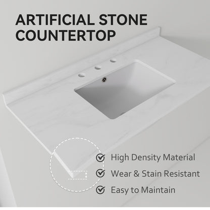 Basin Sink, 0.6" Ultra Thin Profile, Triple Faucet Holes, Sink Only