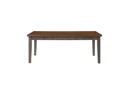 2 Tone 6 Drawer Dining Table - Gray