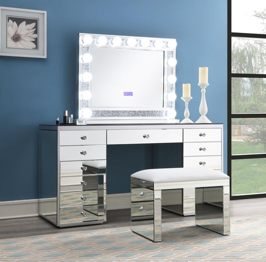 G-317 - Glamour Vanity Stool - Silver