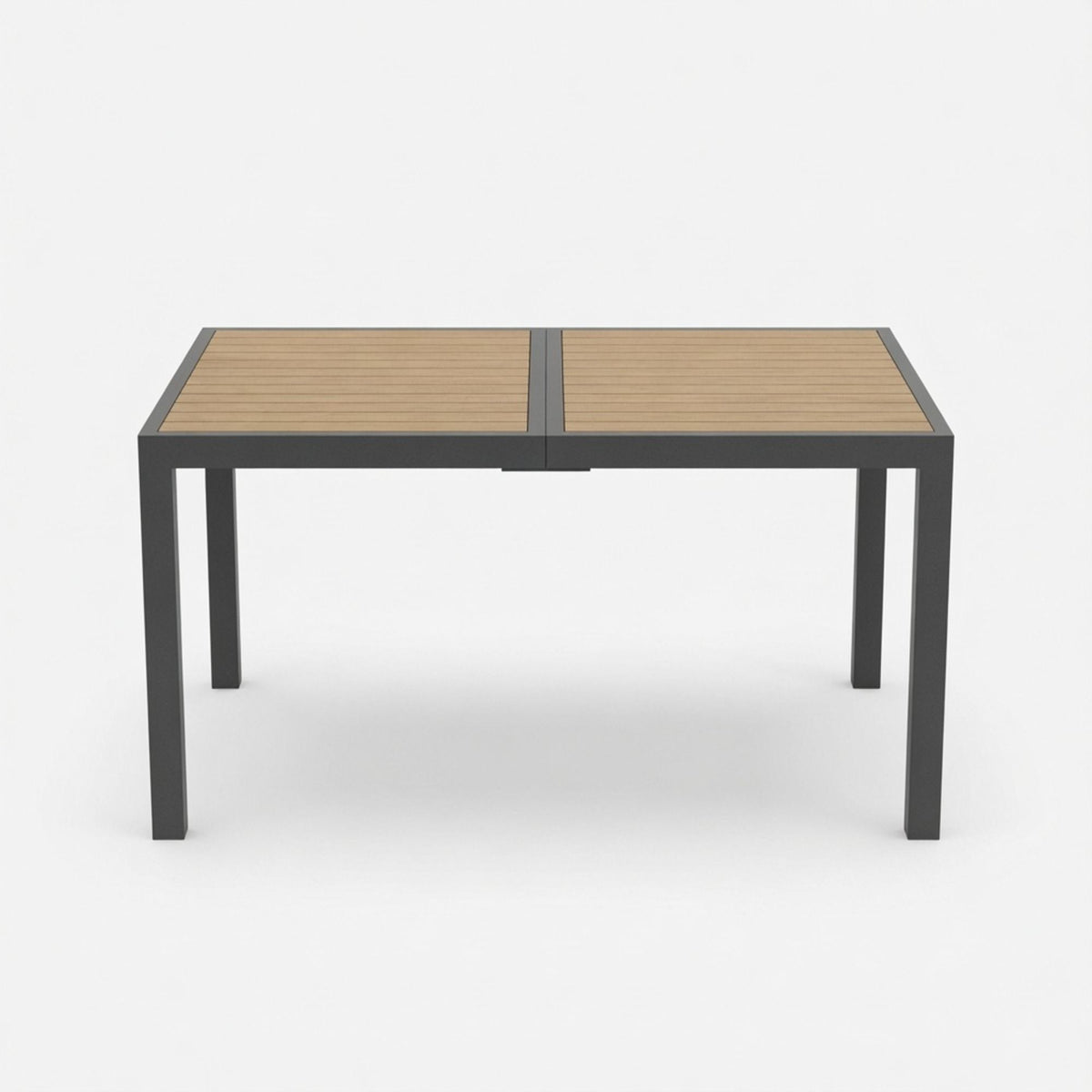 Rectangle Outdoor Patio Table With Slatted Top - Gray
