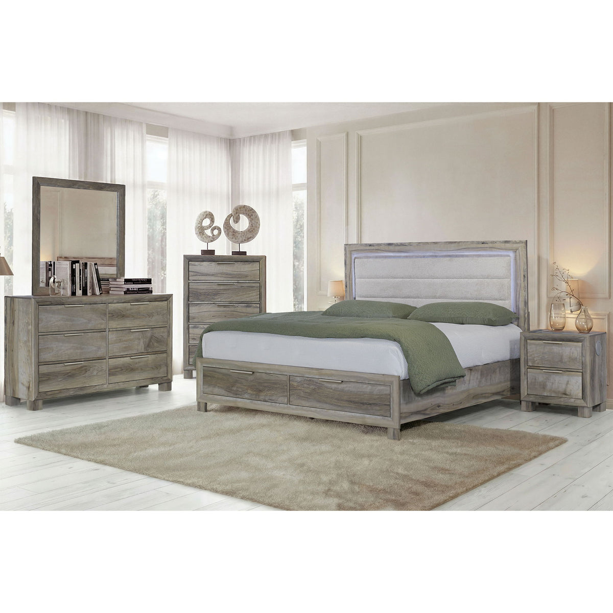 Callisie - Nightstand With Wireless Charging Top - Brown