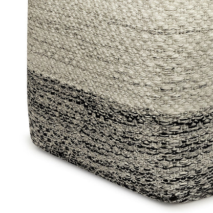 Macie - Square Woven Outdoor / Indoor Pouf - White