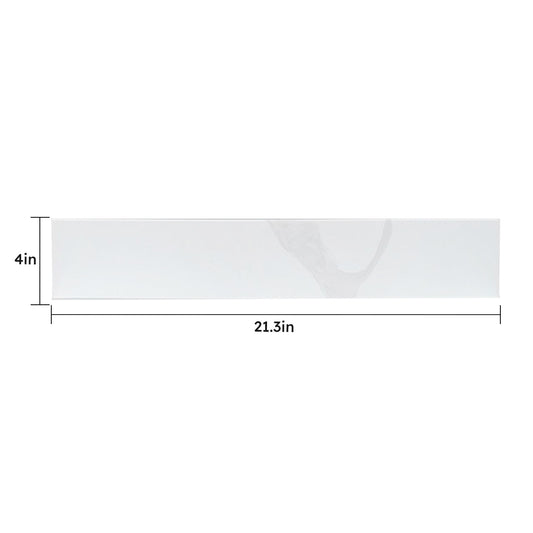 Side Splash With Backsplash For Bathroom Vanity Top - White