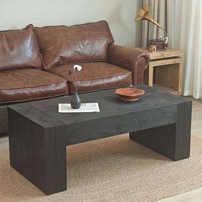 Modern Farmhouse Living Room Block Leg Coffee Table