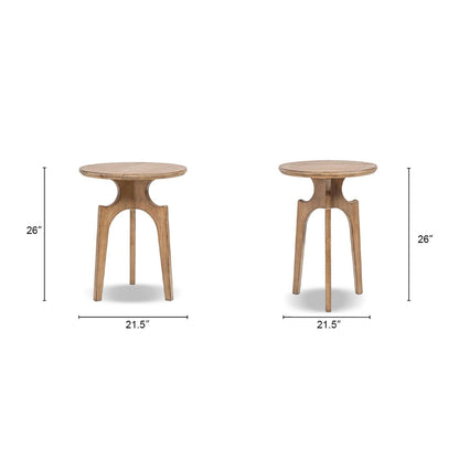 Carmel - Round Side Table - Antique Brown