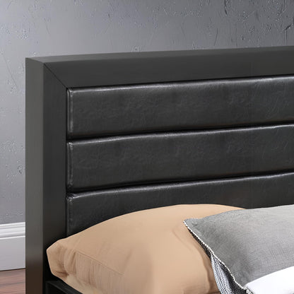 Elegant Queen Storage Bed - Black - Particle Board
