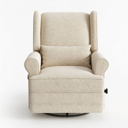 Extra Wide Swivel Recliner Glider Chair With Footrest