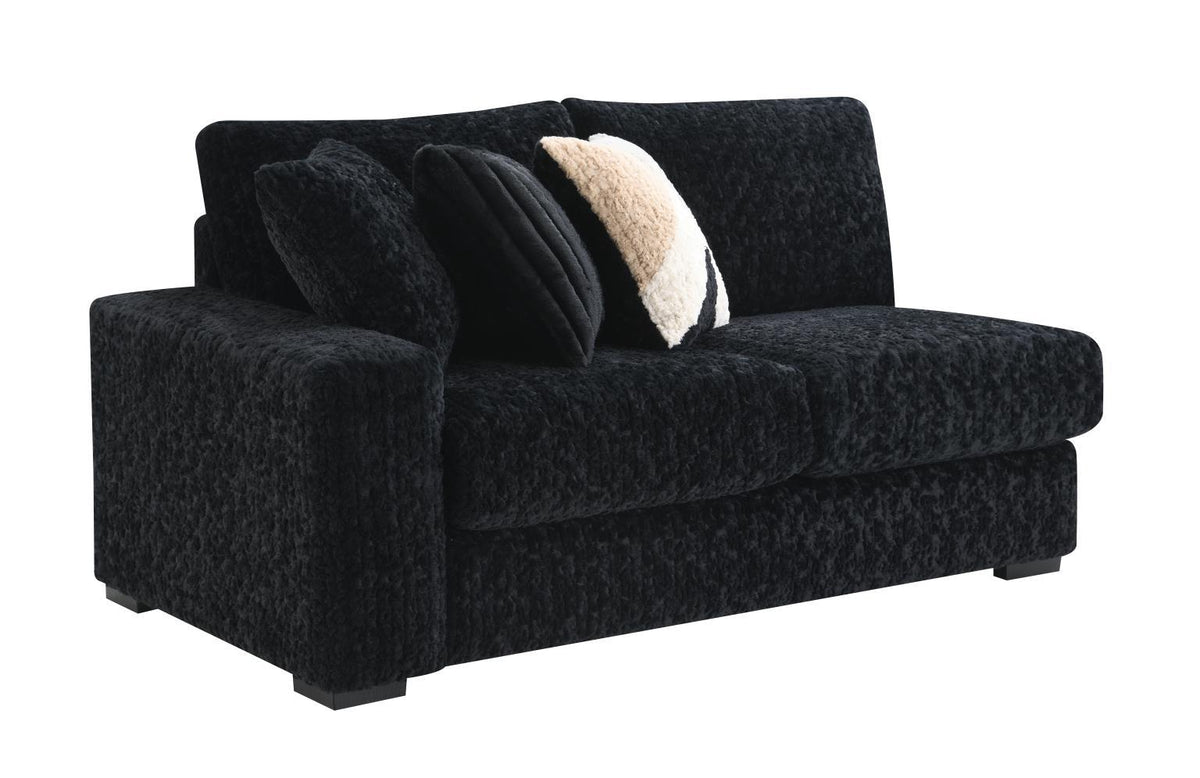 U281 - 6 Piece Sectional With Right Chaise (1 LAF + 1 Wedge + 2 Armless Chair + 1 Console + 1 RAF Chaise) - Black
