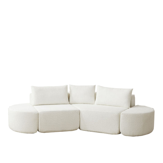 V - Shaped Modular Sofa Set With 3 Pillow