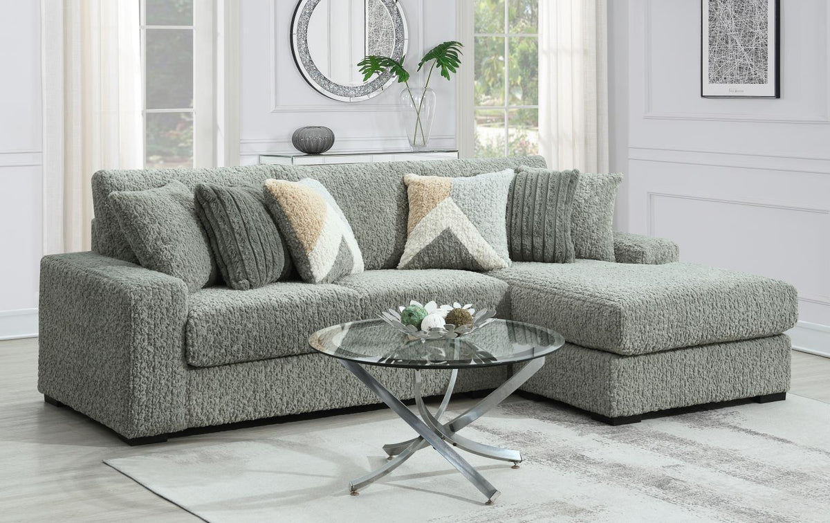 U282 - 6 Piece Sectional With Right Chaise (1 LAF + 1 Wedge + 2 Armless Chair + 1 Console + 1 RAF Chaise) - Gray