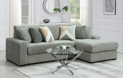 U282 - 6 Piece Sectional With Right Chaise (1 LAF + 1 Wedge + 2 Armless Chair + 1 Console + 1 RAF Chaise) - Gray