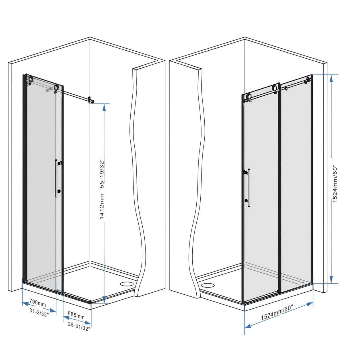 Frameless Shower Door With Handle