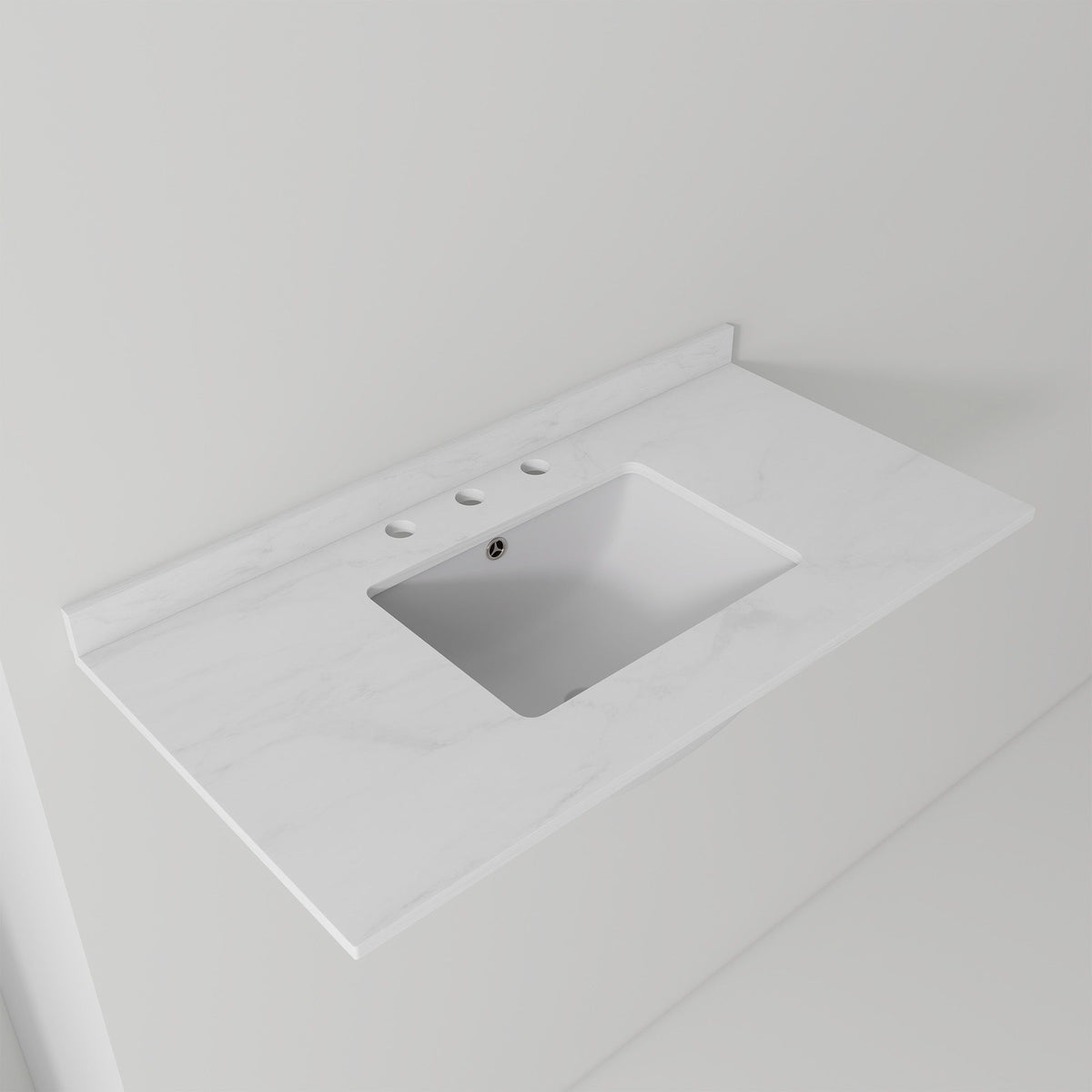 Basin Sink, 0.6" Ultra Thin Profile, Triple Faucet Holes, Sink Only