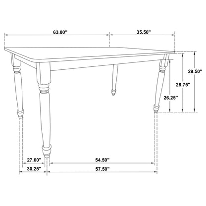 Hayward - Dining Table Rectangular Table With Rounded Edge Top - Walnut