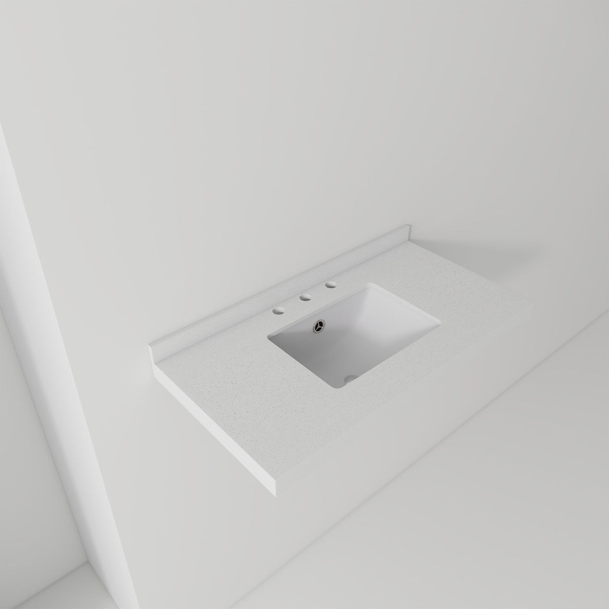 Basin Sink With 2" Thick Rim, Triple Faucet Holes, Sink Only