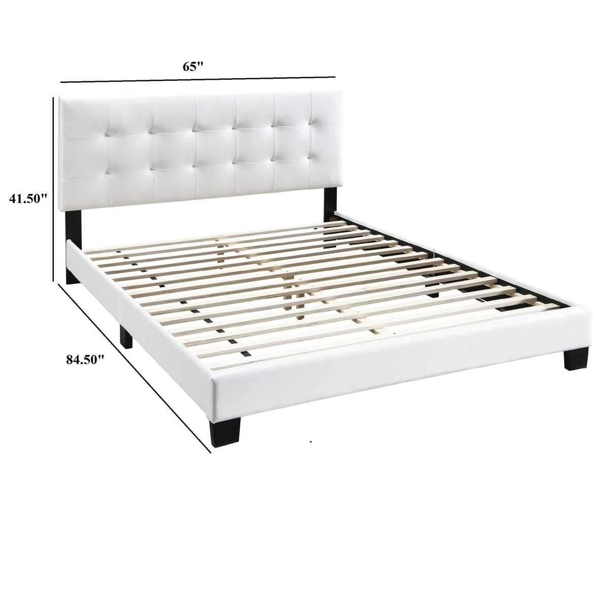 Contemporary Style Bed, Rectangle Headboard