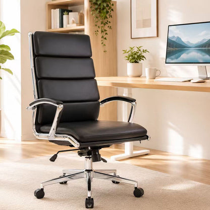 Office Chair, Breathable Mid Back Swivel Computer Chair With Foldable Armrest - Black