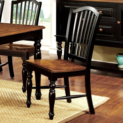 Dining Side Chairs (Set of 2) - Black / Oak