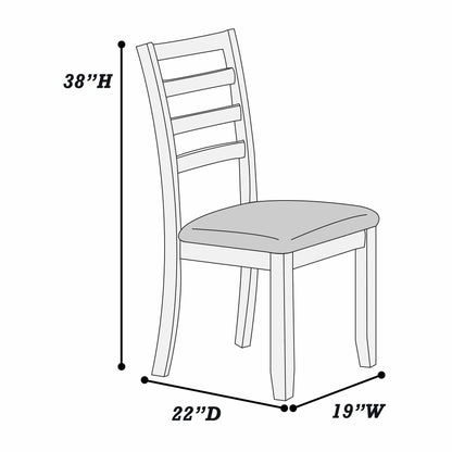 Ladder Back Design Dining Chairs (Set of 2) - Walnut
