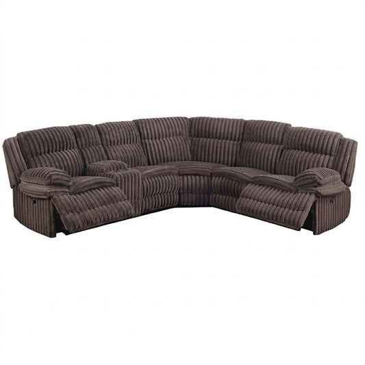 U-Shaped Sectional Sofa With Console Cup Holder, Storage Drawer, Manual Reclining