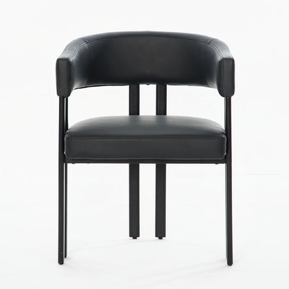 Modern Dining Upholstered Barrel Chair With Curved Back And Armrests