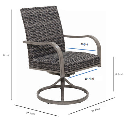 Outdoor Swivel Dining Chair (Set of 2) - Gray